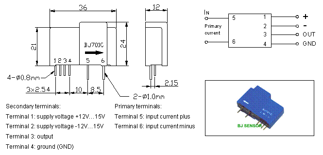   Open-loop Hall current sensor CHF-5P, 10P, 15P, 20P, 25P